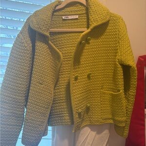 Zara Mustard Knit Cardigan
